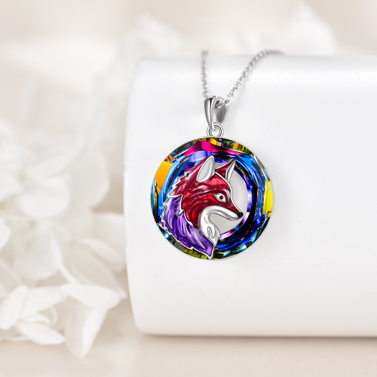 Women's Sterling Silver Fox Pendant Necklace